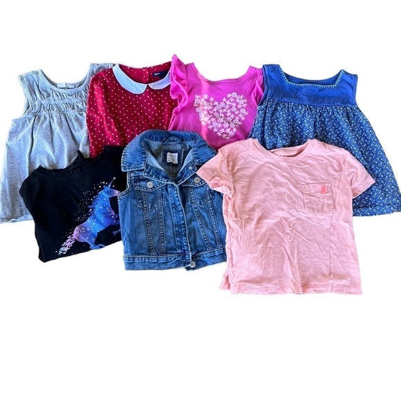 Gap Kids 13 Piece Girls Clothing Bundle Small/Medium Dresses Tops Skirts Denim - Picture 2 of 5